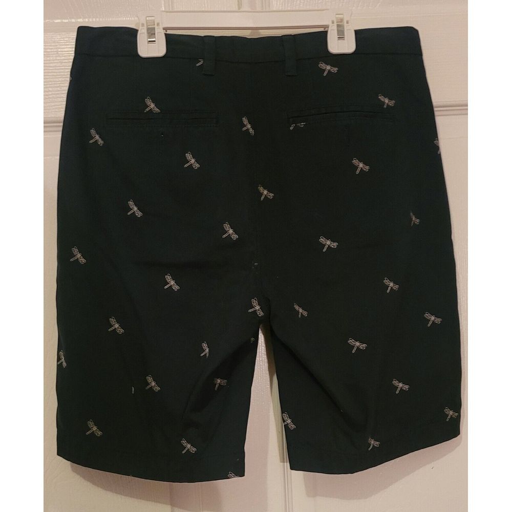 Ted Baker‎ London Dragonfly Black 9" Flat Front Cotton Shorts Size 30